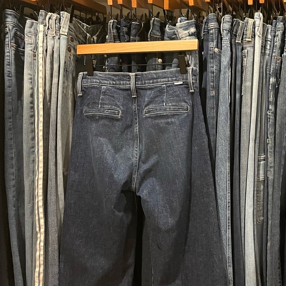 MOTHER Dark Blue Wide Leg Trouser Jeans - Picture 2 of 9